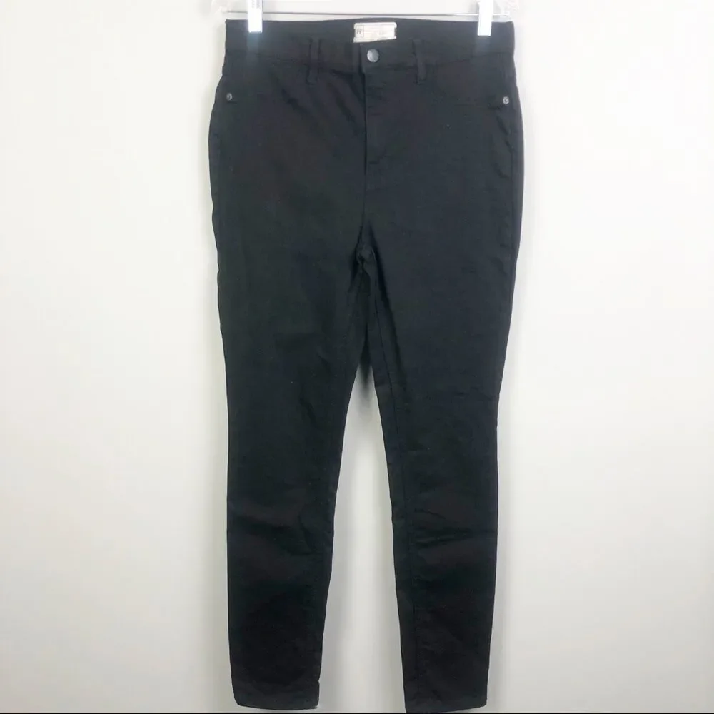 FREE PEOPLE | Dark Black High Waisted Skinny Jeans Women’s Size 31 (12)